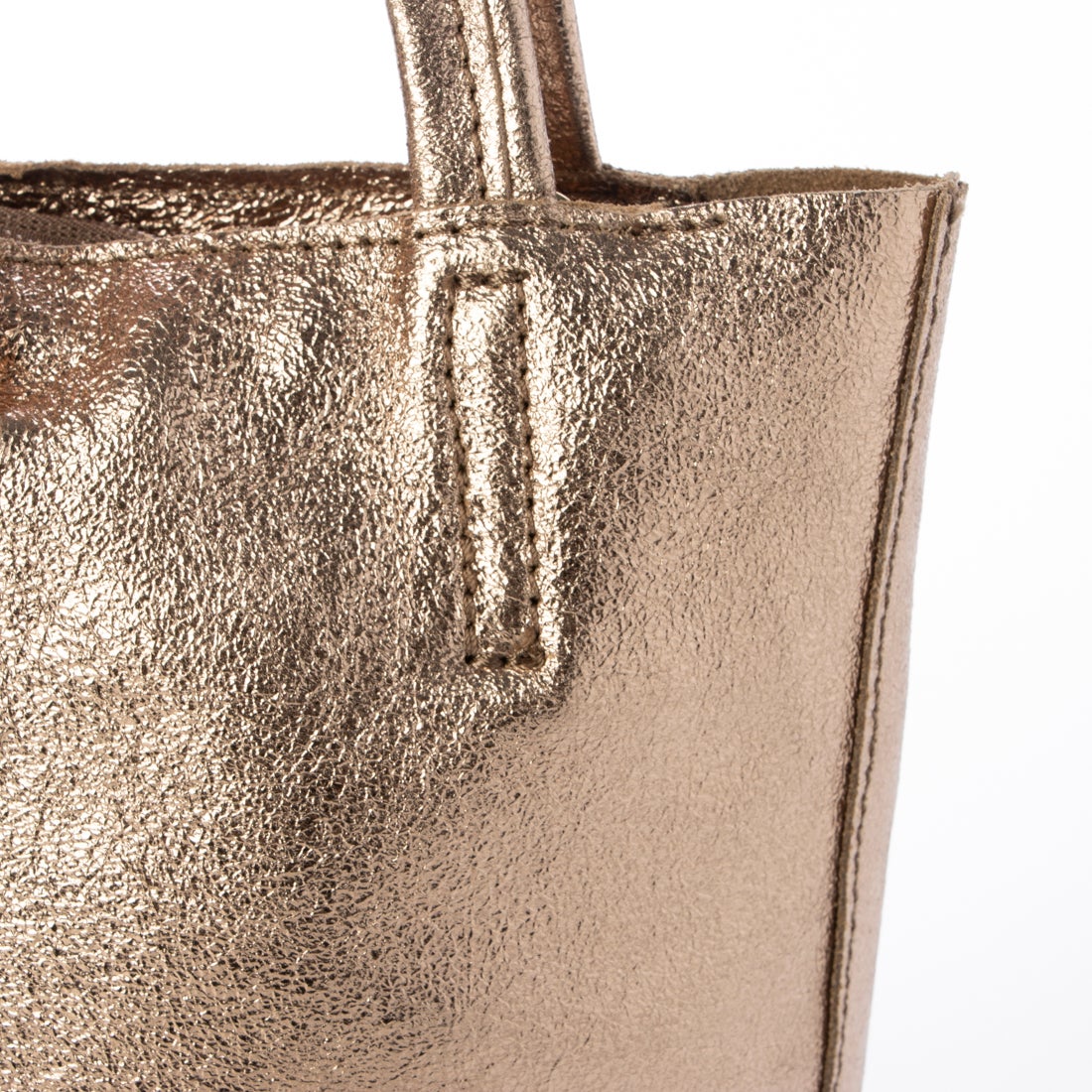 アンドレアカルドネ Andrea Cardone メタリックレザーミニトートバッグ