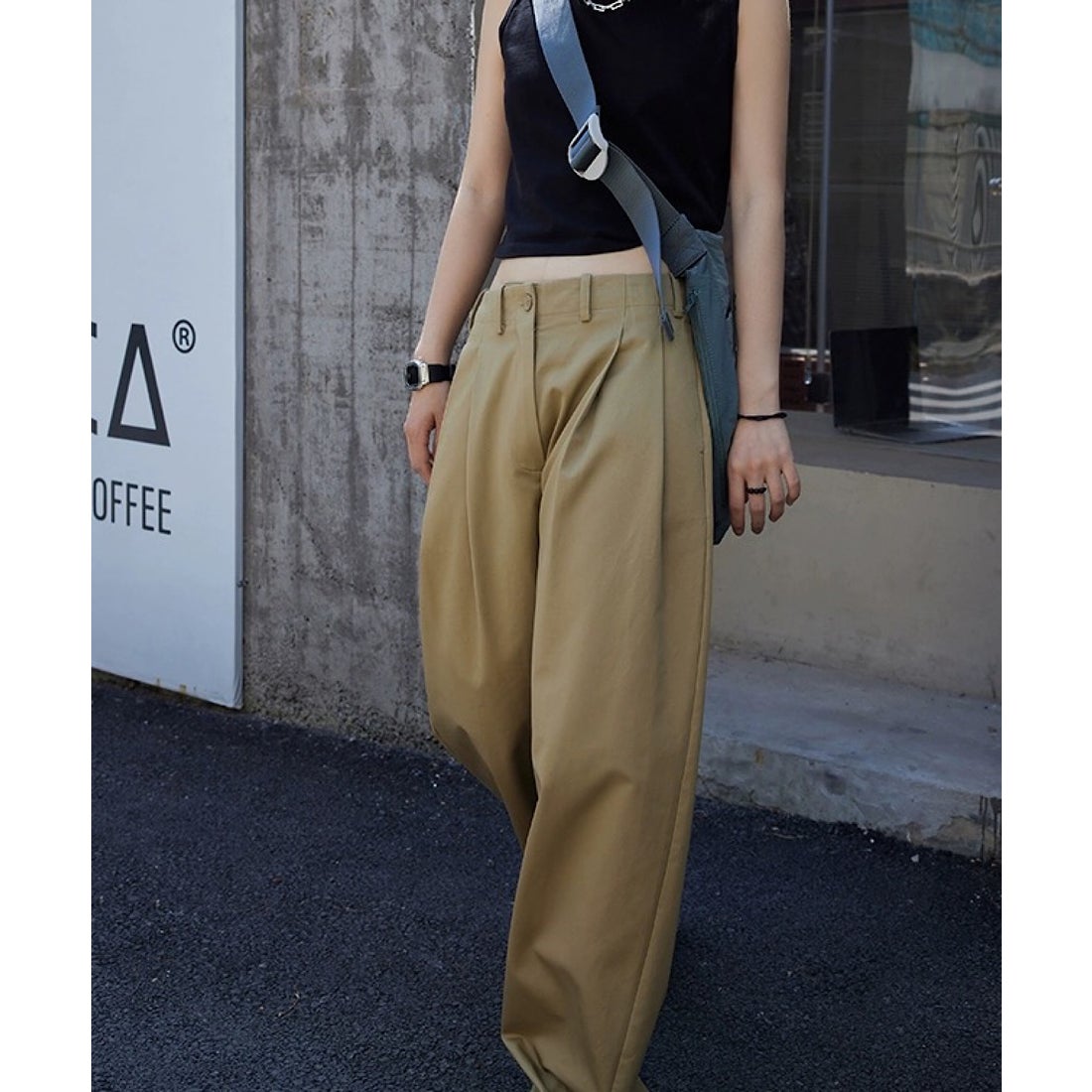 アナザーエス ANOTHER S タック入りワイドチノパン （ベージュ
