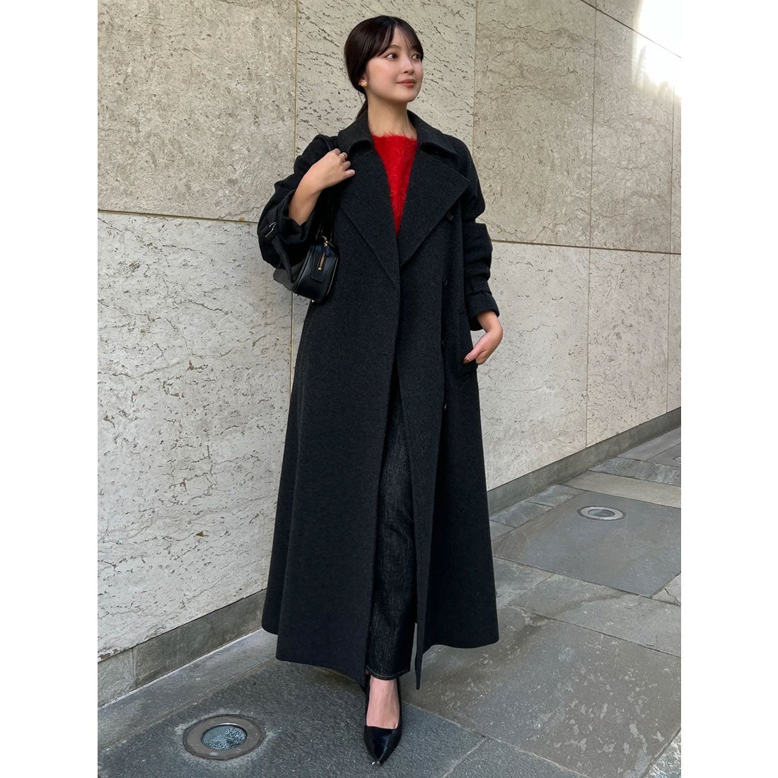 アニュアンス anuans ウールトレンチコート （GREY BEIGE