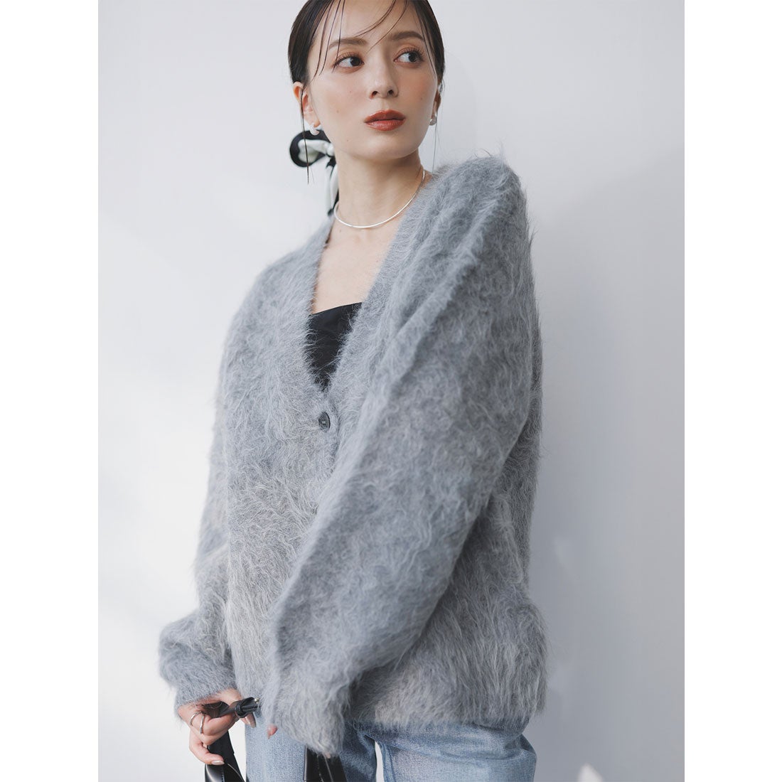 アニュアンス anuans *スーリーアルパカニットカーディガン （GREY