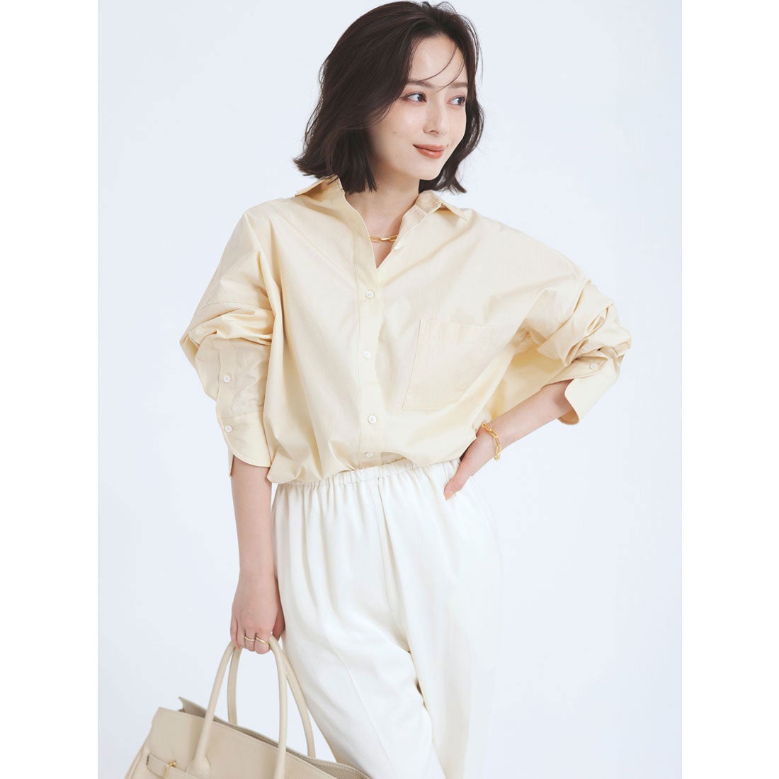 アニュアンス anuans スタンダードシャツ （YELLOW BEIGE） -靴