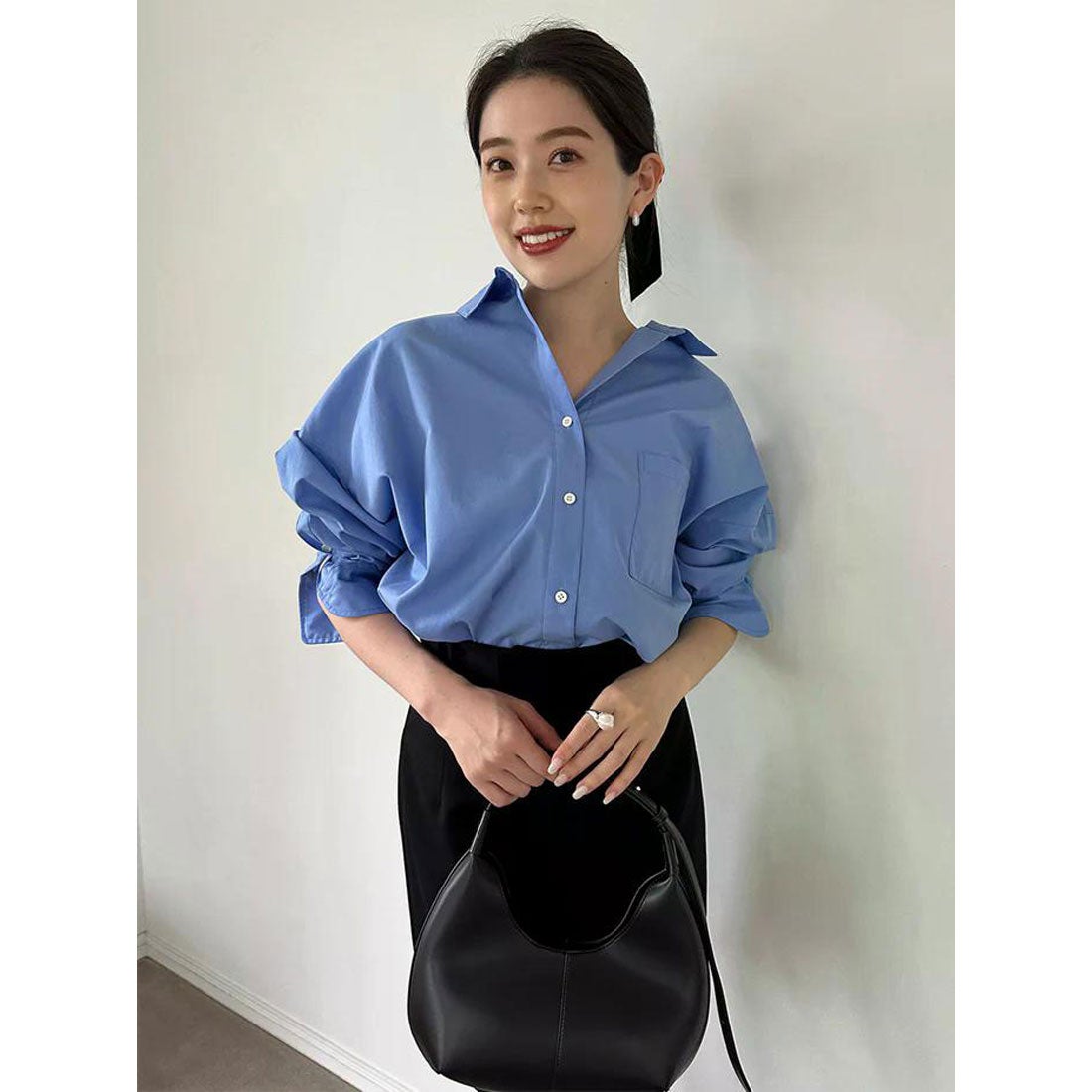 アニュアンス anuans 【26SS】スタンダードシャツ （BLUE） -靴