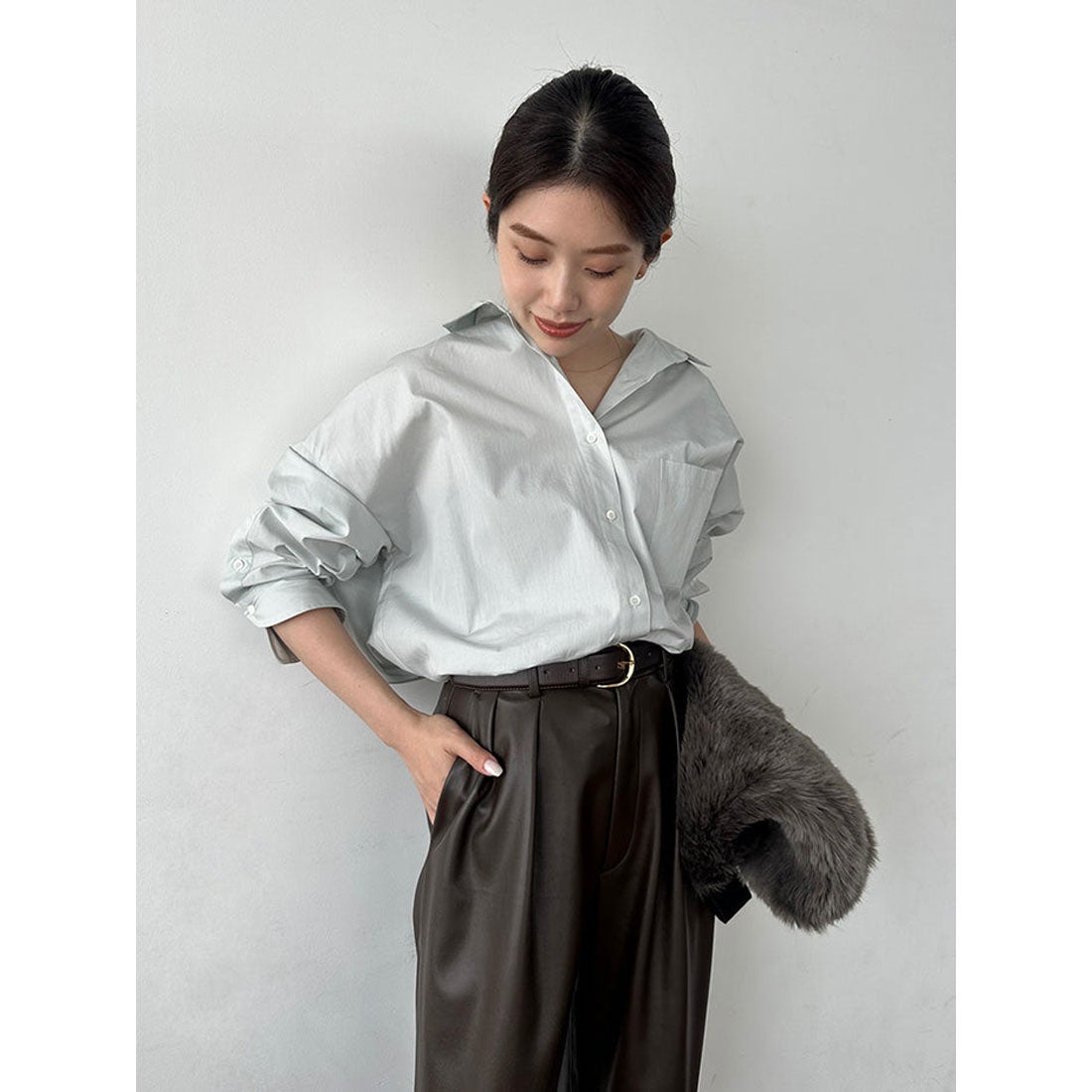 アニュアンス anuans 【26SS】スタンダードシャツ （MINT） -靴