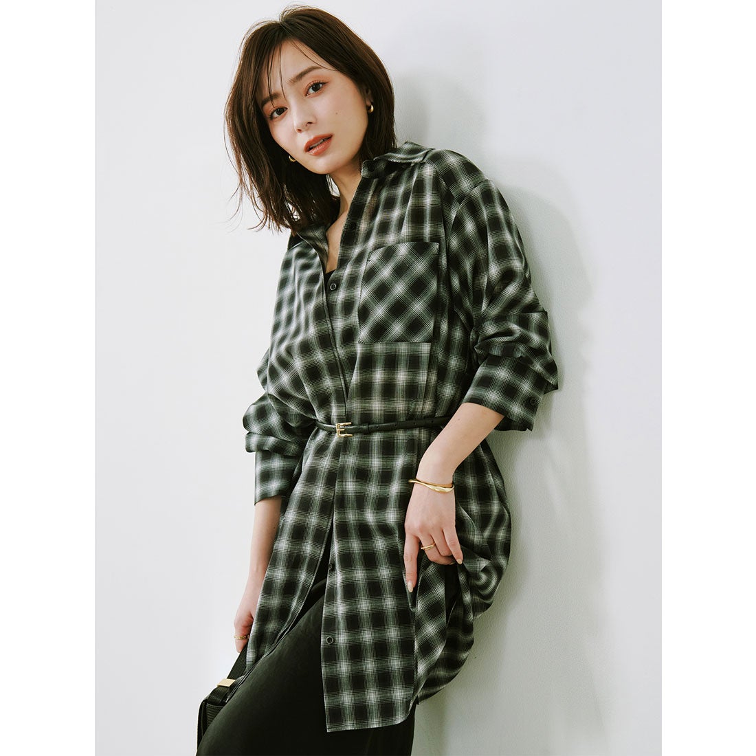 アニュアンス anuans マルチウェイオーバーシャツ （CHECK