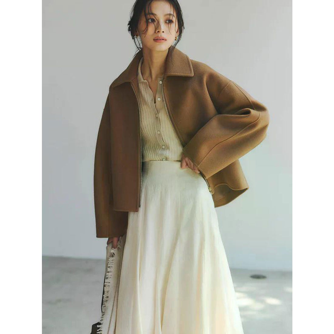 アニュアンス anuans リバーウールショートコート （ECRU