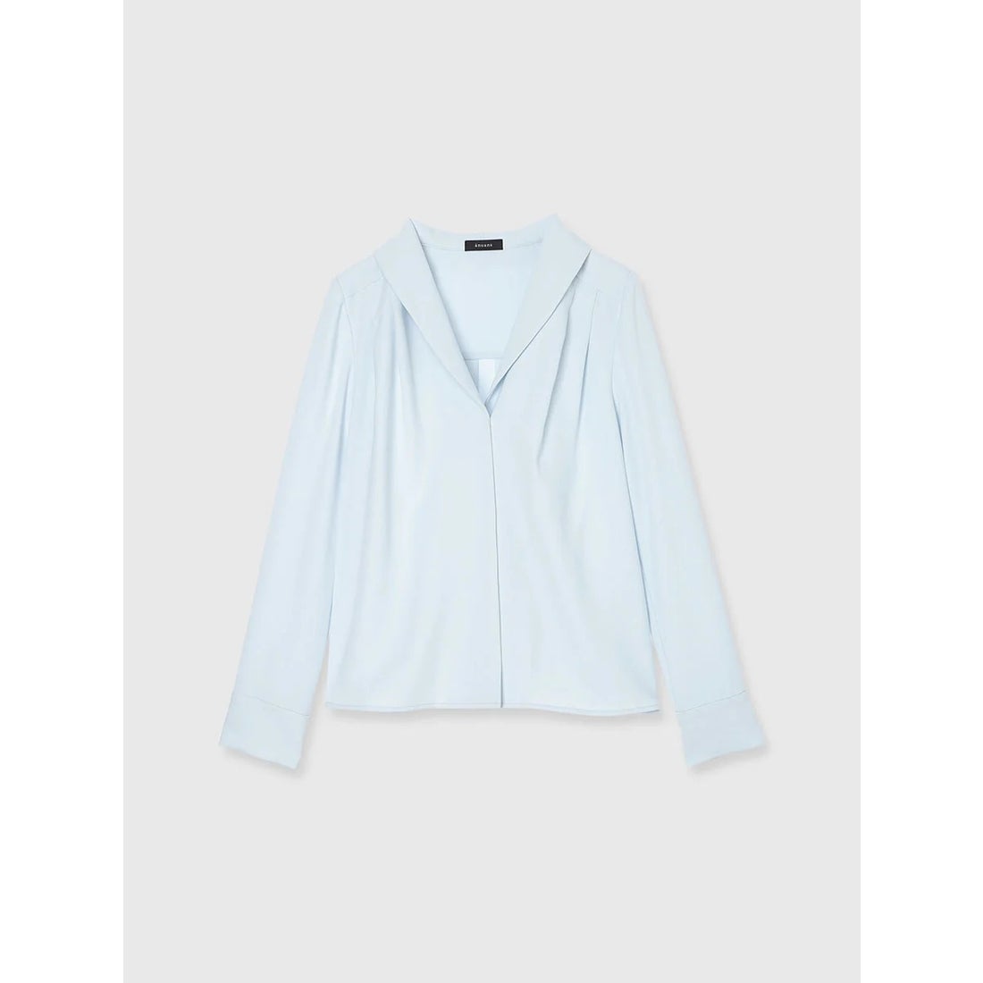 アニュアンス anuans ダブルサテンショールカラーブラウス （NAVY