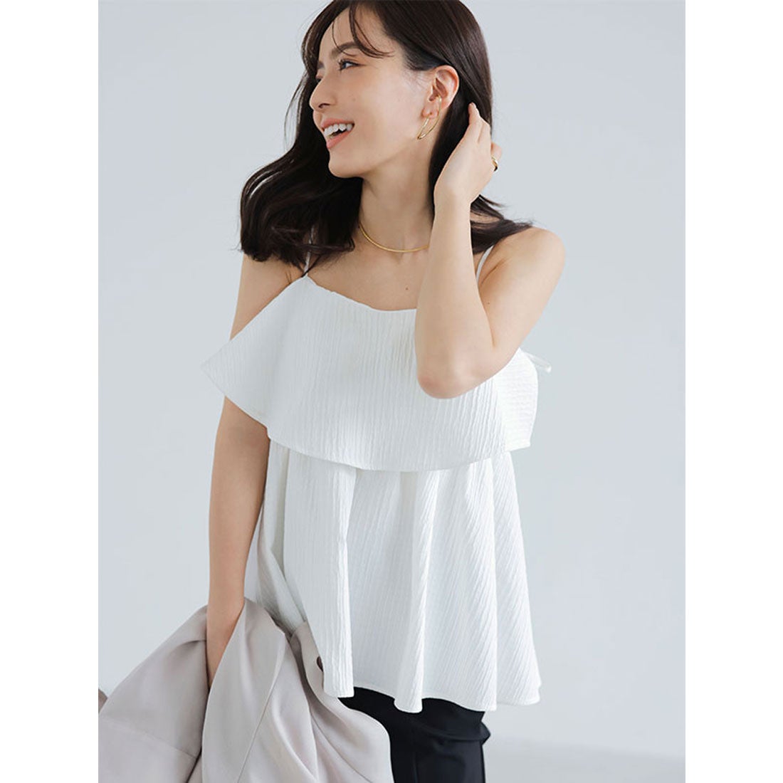 アニュアンス anuans フクレジャガードキャミソール （WHITE