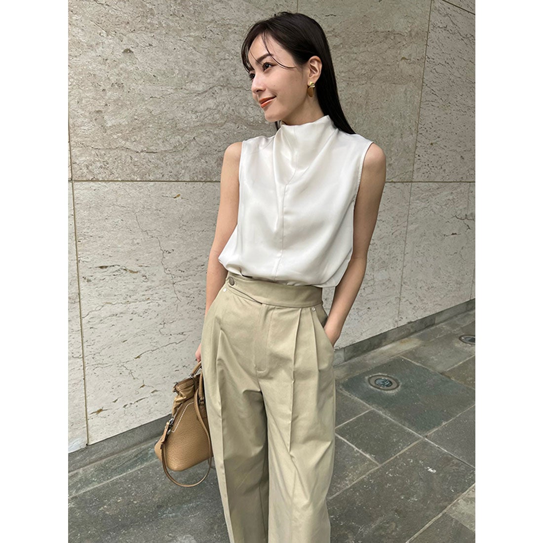 アニュアンス anuans ベルトデザインチノパンツ （BEIGE） -靴