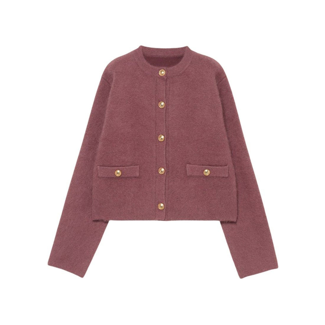 アニュアンス anuans ラクーンブレンドノーカラーニットジャケット