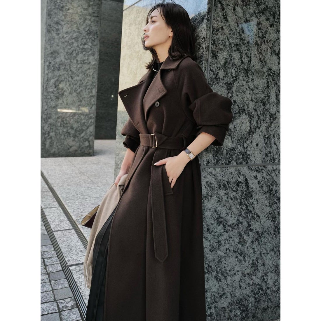 アニュアンス anuans ウールトレンチコート （BROWN） - ファッション