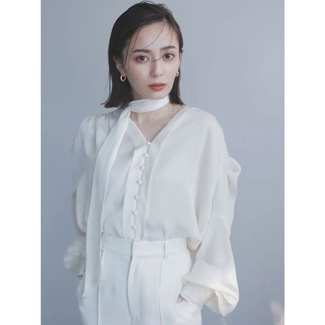 アニュアンス anuans フォルムスリーブタイブラウス （BLACK