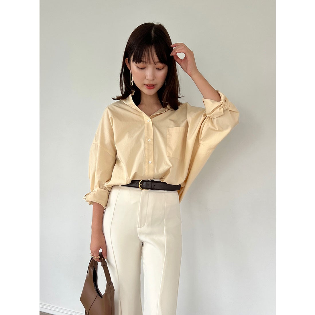 アニュアンス anuans スタンダードシャツ （YELLOW BEIGE） -靴