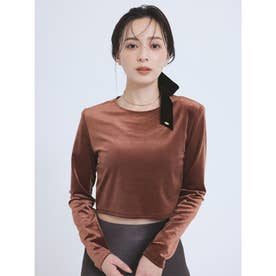 アニュアンス anuans ベロアクロップドカットトップス （BROWN