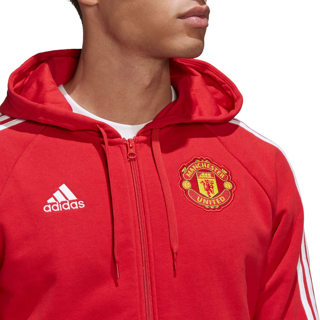 adidas マンチェスターユナイテッド DNA フルジップフーディー(レッド