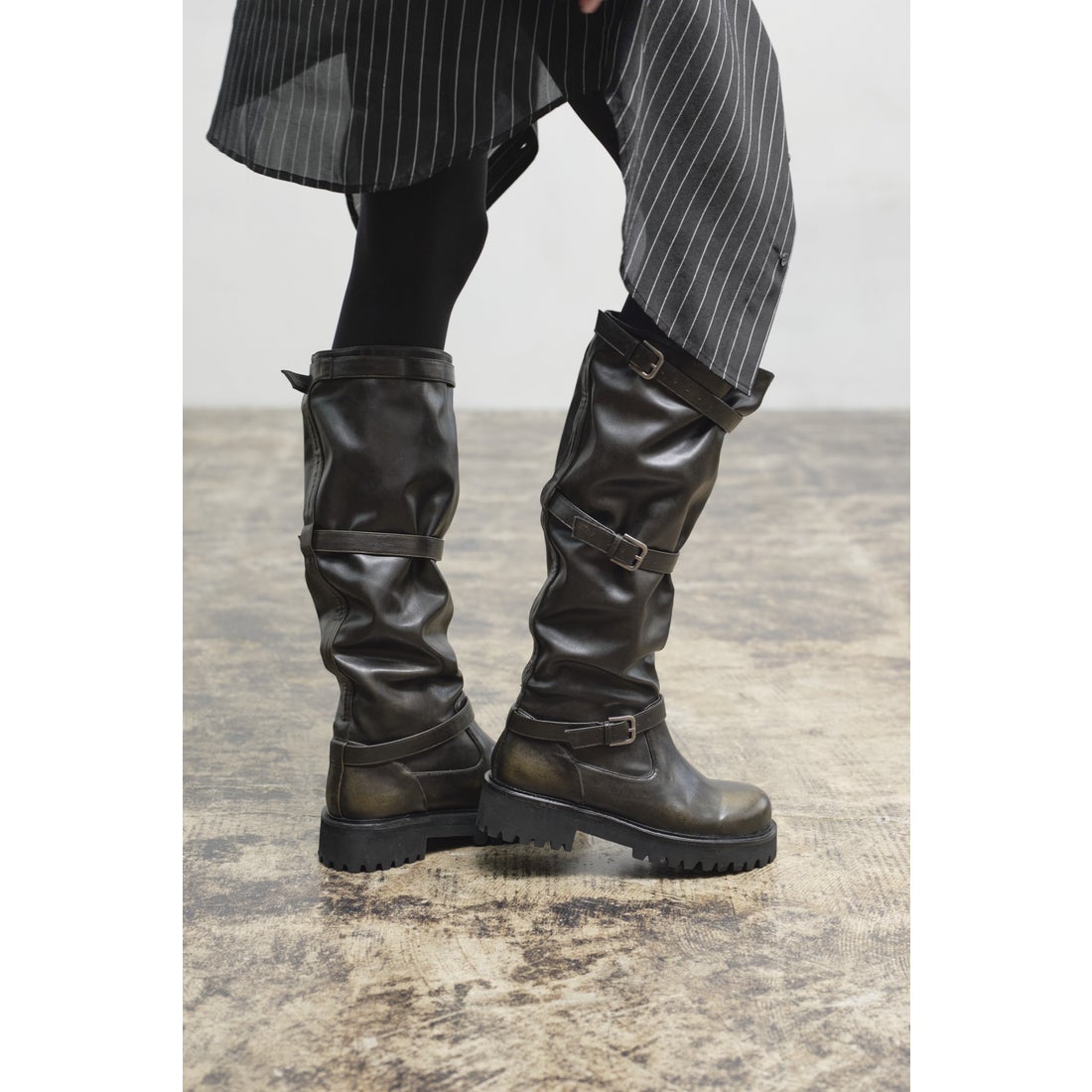 GRACIEUX ENGINEER BOOTS （Vintage Black） -ALM. official web store