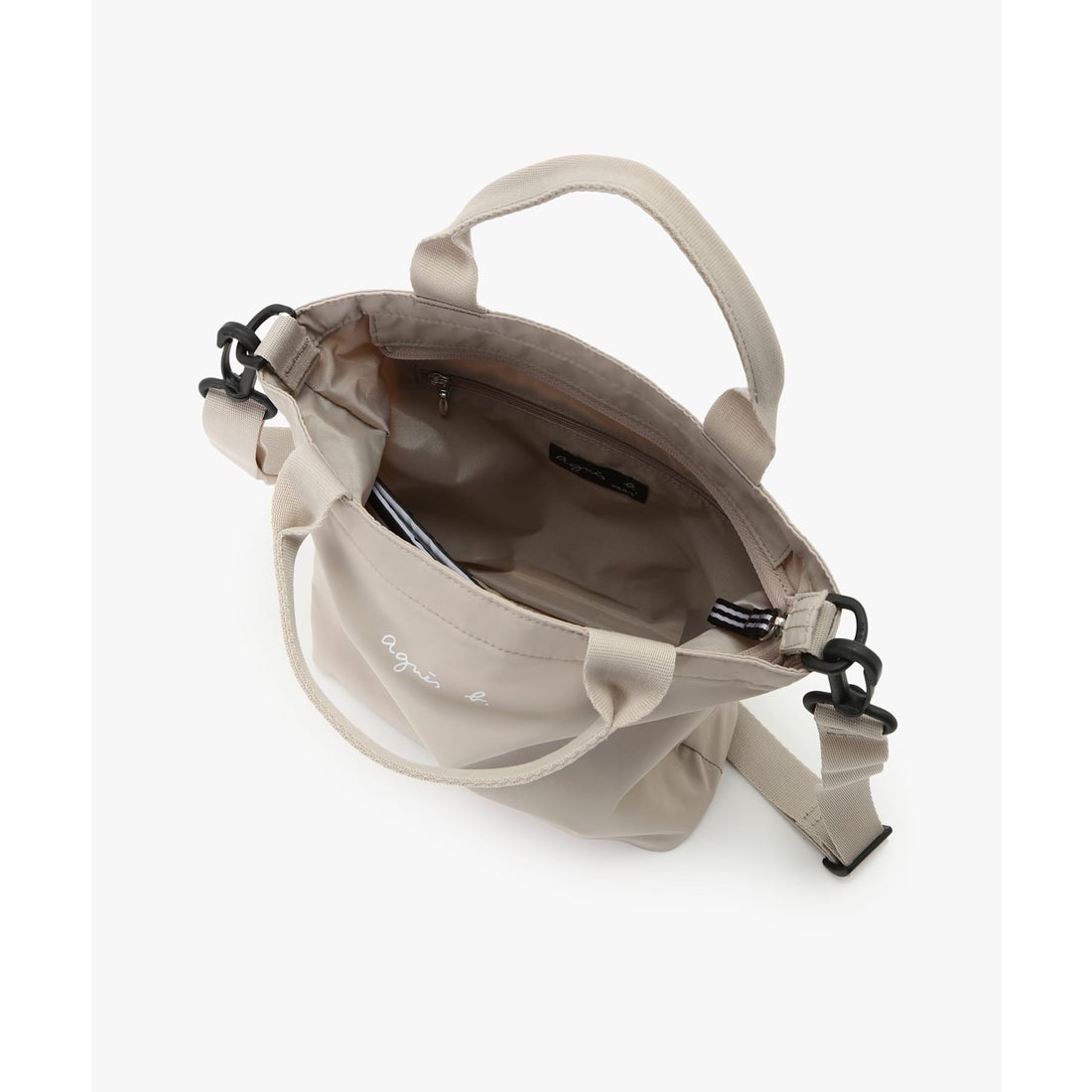 アニエスベー agnes b. AC12 E SAC ロゴハンドバッグ （ベージュ