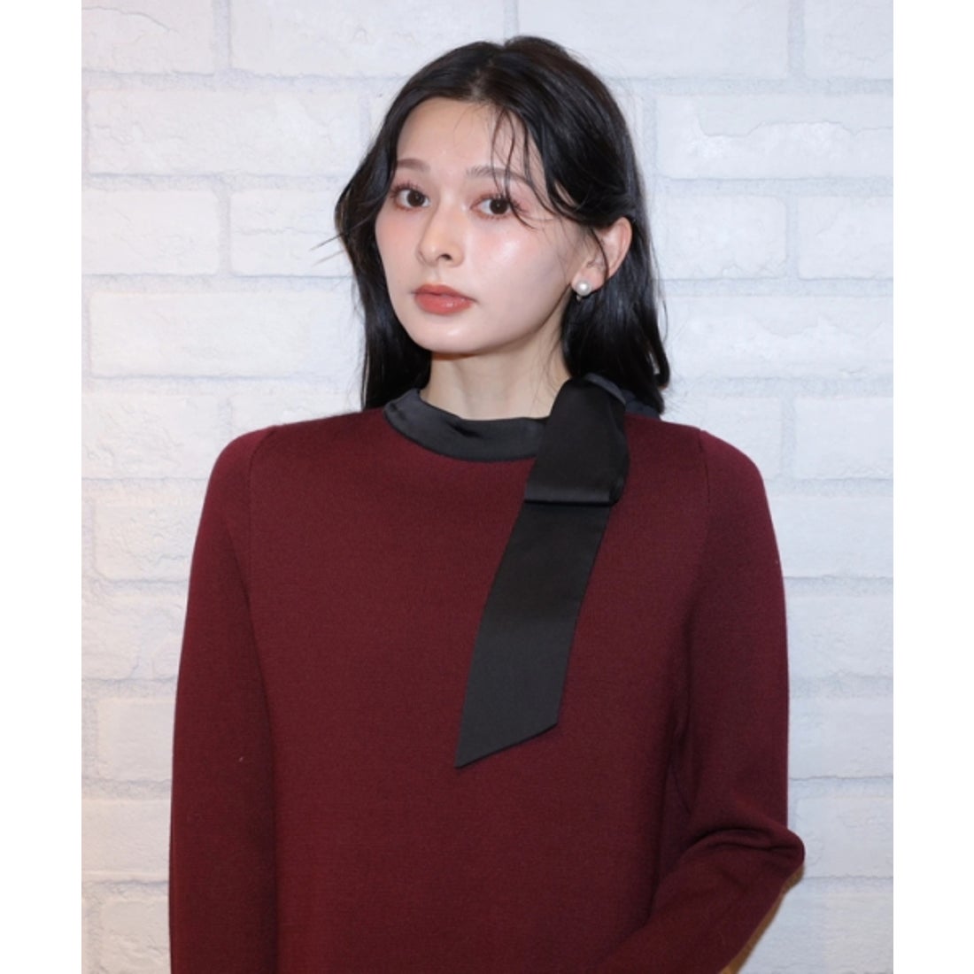 アプワイザー・リッシェ Apuweiser-riche ネックリボンミニニット