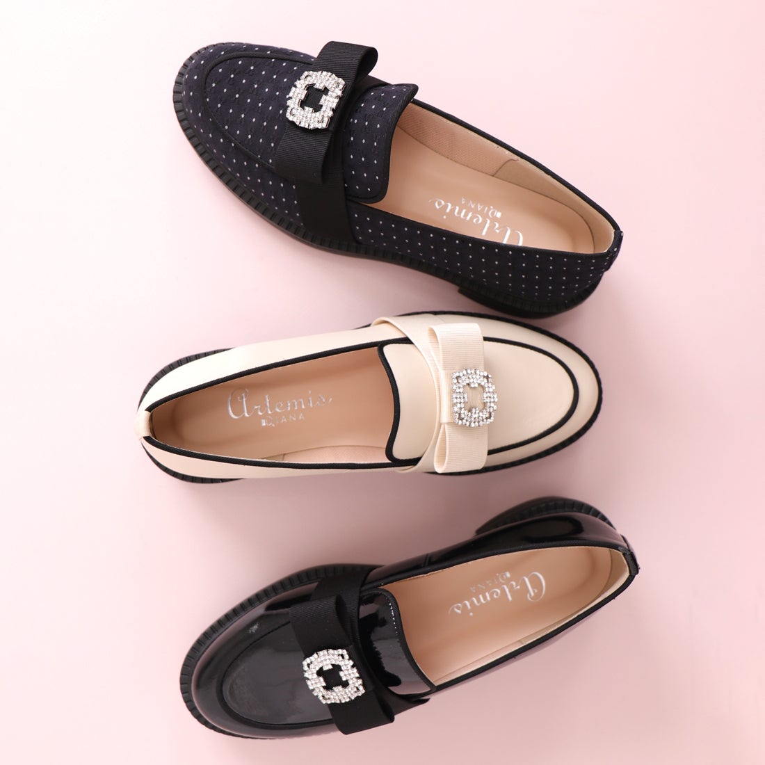 アルテミス バイ ダイアナ artemis by DIANA ビジューリボン 厚底