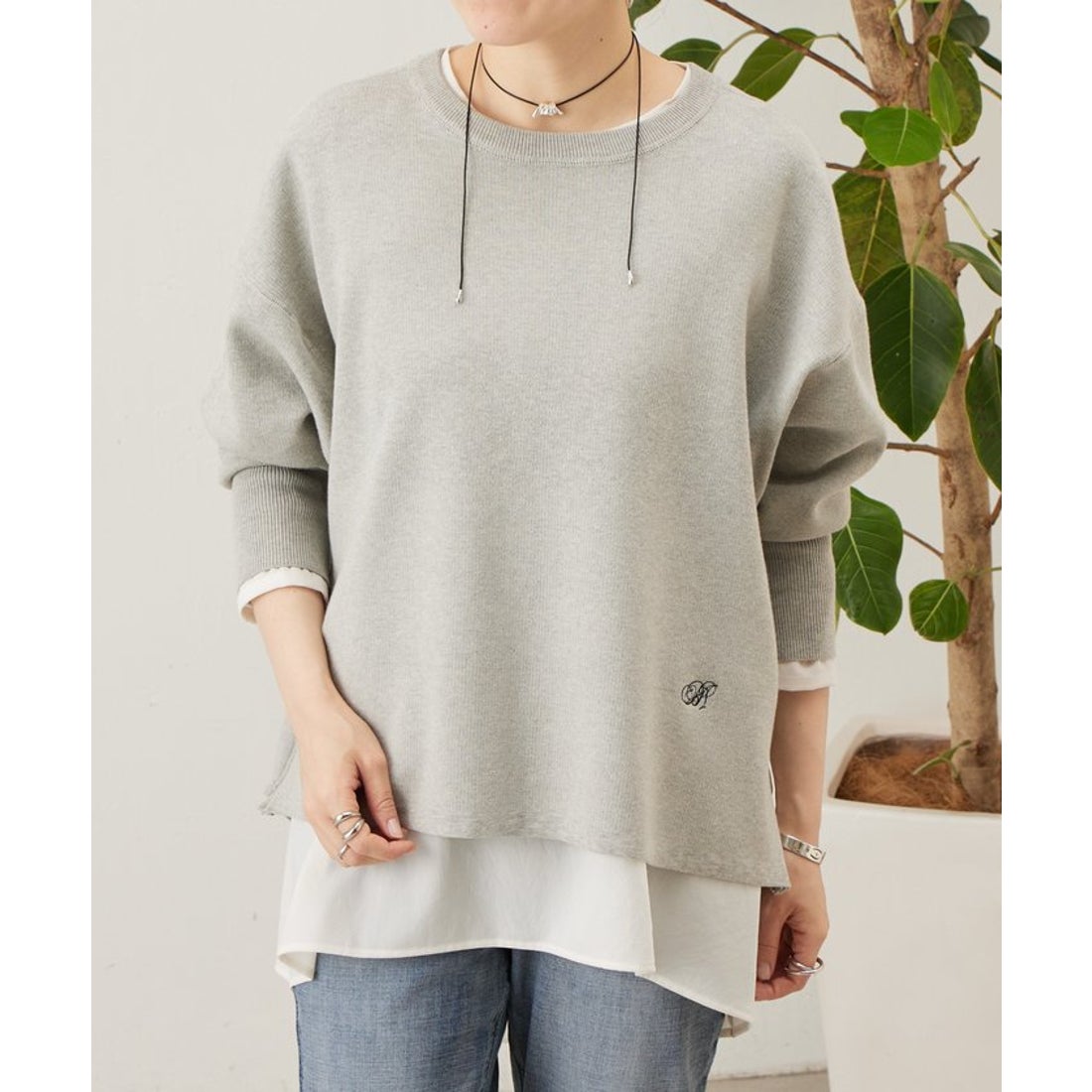 ビアズリー BEARDSLEY 後ろドレープ Tブラウス （white