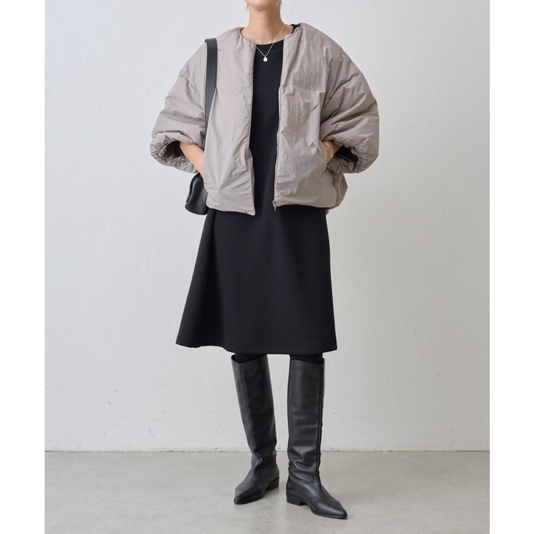 ビアズリー BEARDSLEY 袖パフダンボールワンピース （mocha