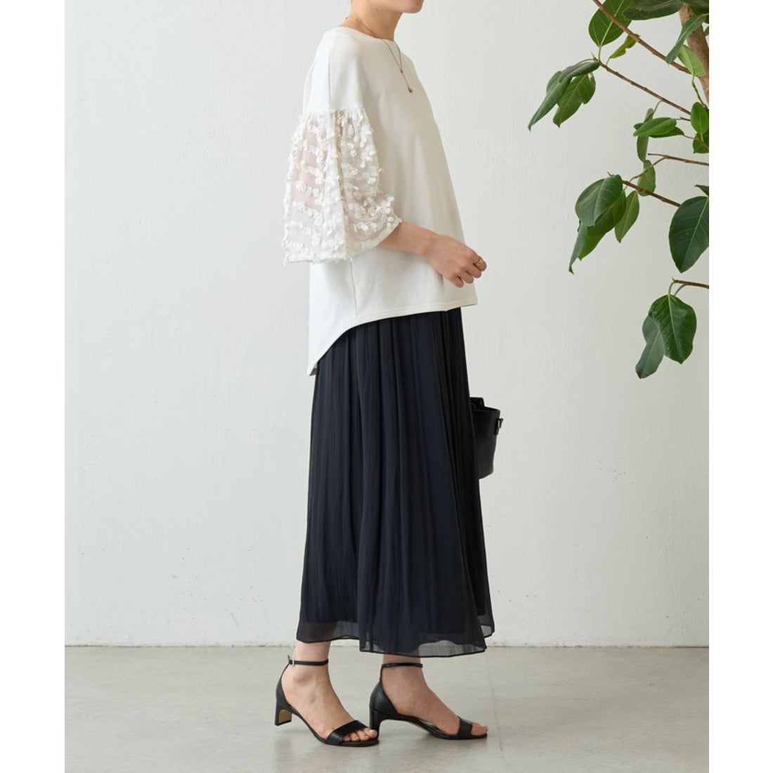 ビアズリー BEARDSLEY NEWシワシフォンギャザーパンツ （khaki