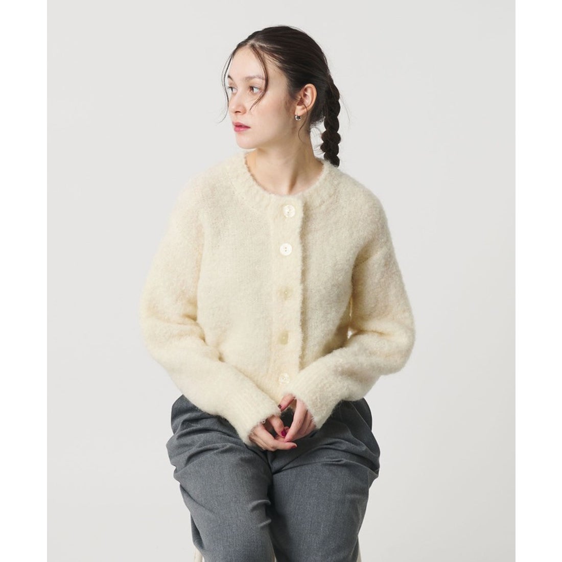 BEAUTY&YOUTH UNITED ARROWS ウールブレンド ブークレ クルーネック