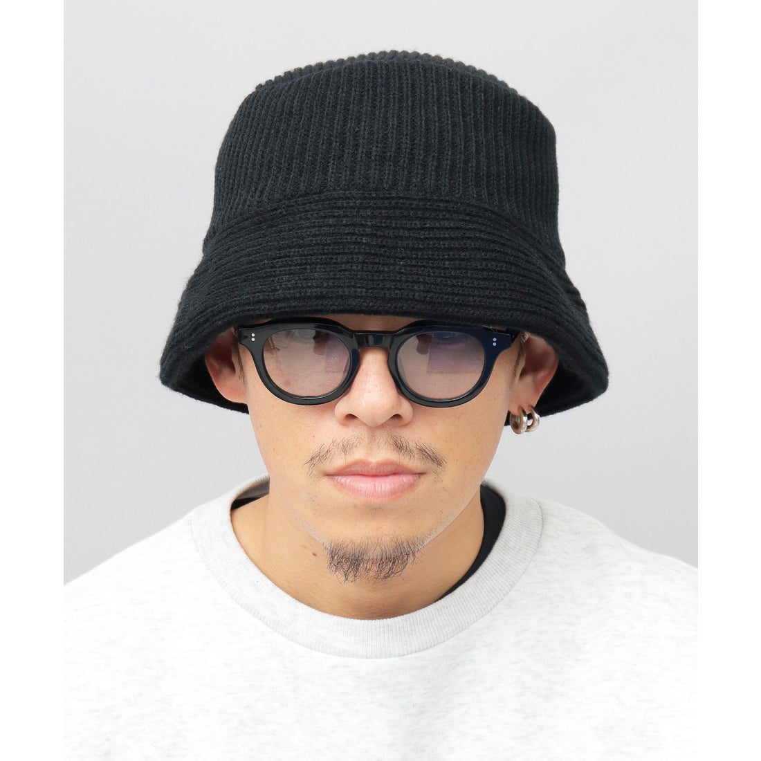 ベーシックエンチ Basiquenti リブニット バケットハット シンプル