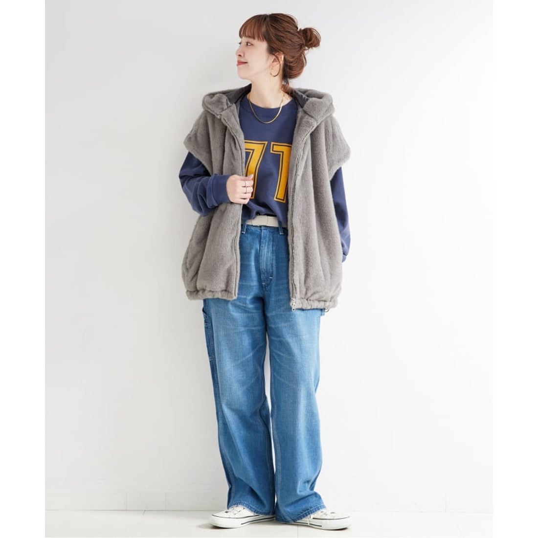 ベーセーストック B.C STOCK 手洗い可 / フード付きミンク調ファー