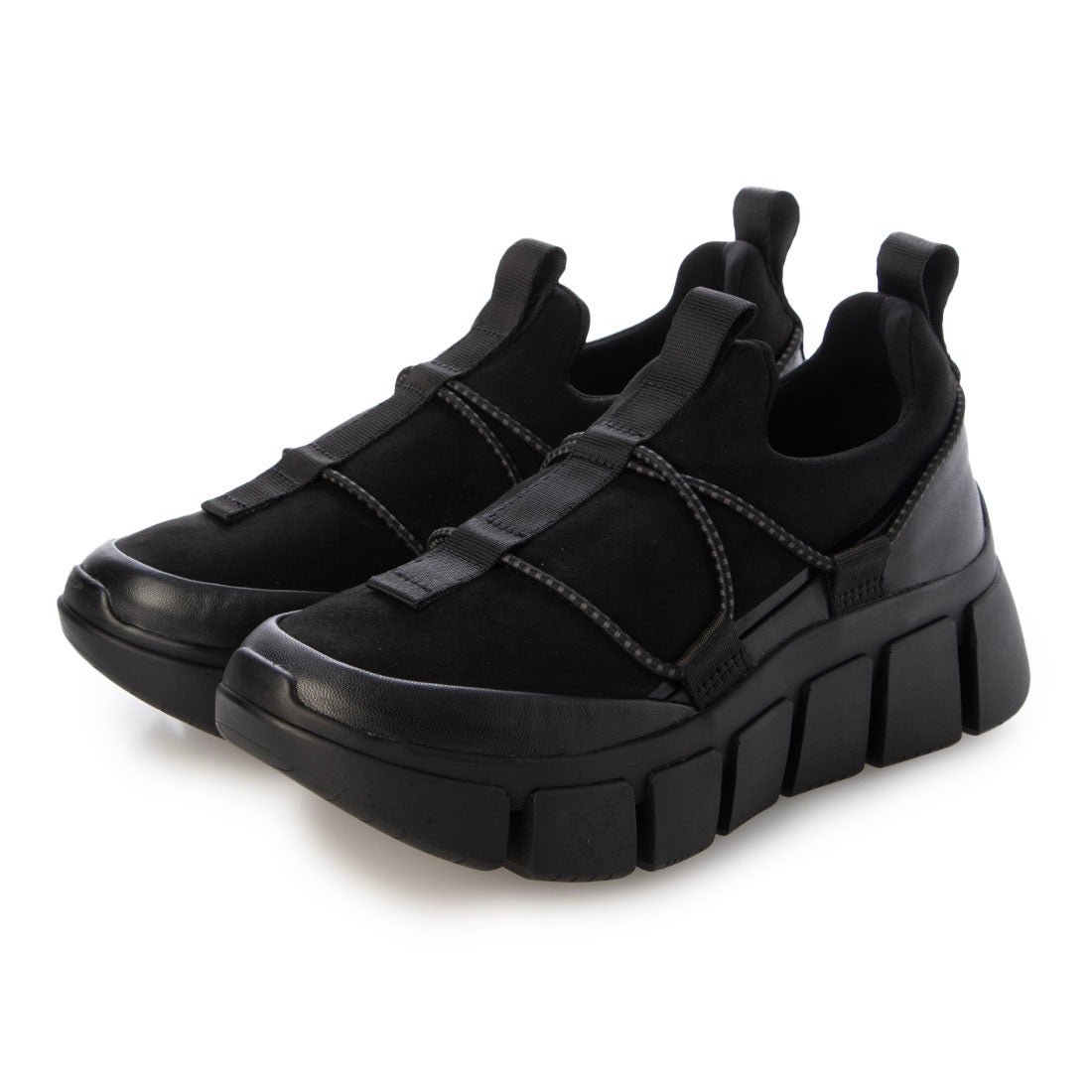 ブソラ bussola 撥水厚底スリッポンスニーカー （ブラックコンビ