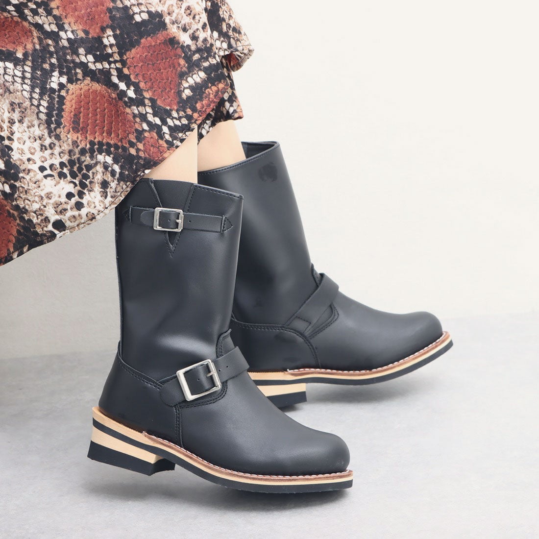 ゴッドアンドブレス God&Bless エンジニア本革＋合皮コンビロング