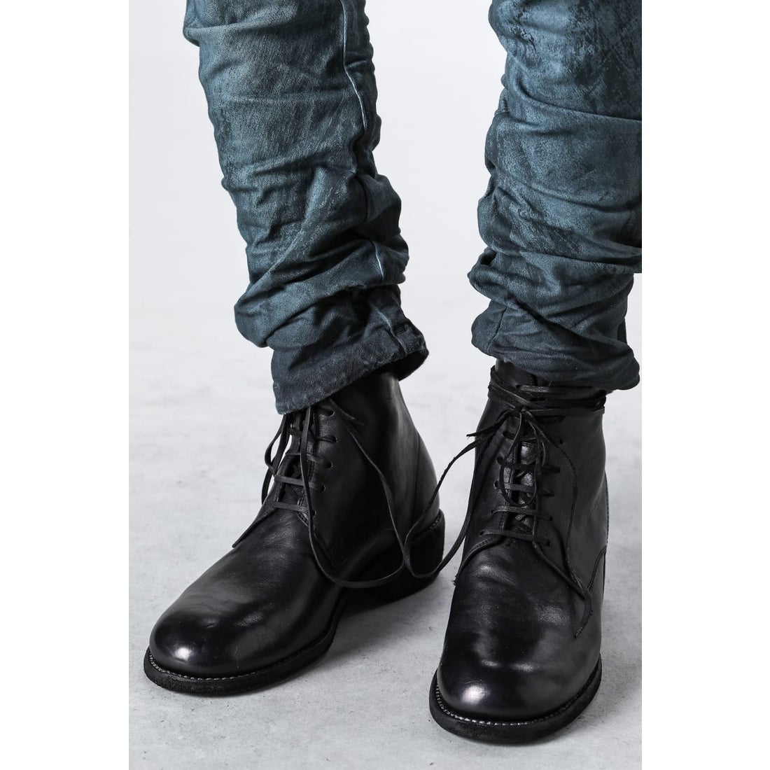 グイディ GUIDI 795BZX Back Zip Race Up Boots （Black