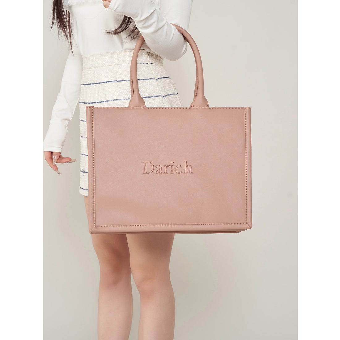 ダーリッチ Darich ロゴレザートートバッグ （ピンク） - ファッション