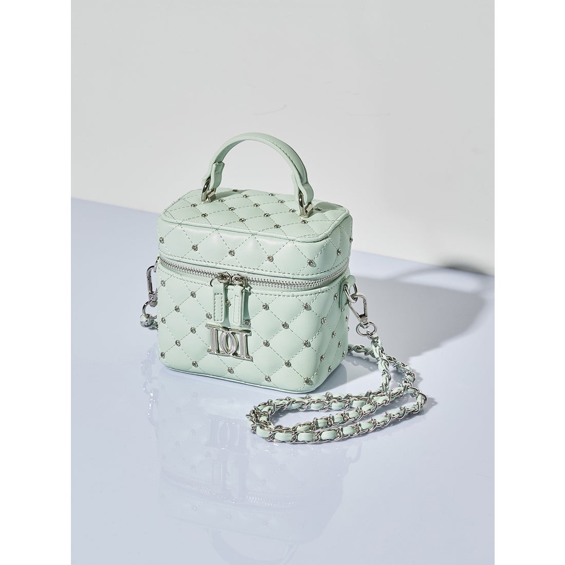 ダーリッチ Darich キルティングビジュースクエアミニバッグ （ミント