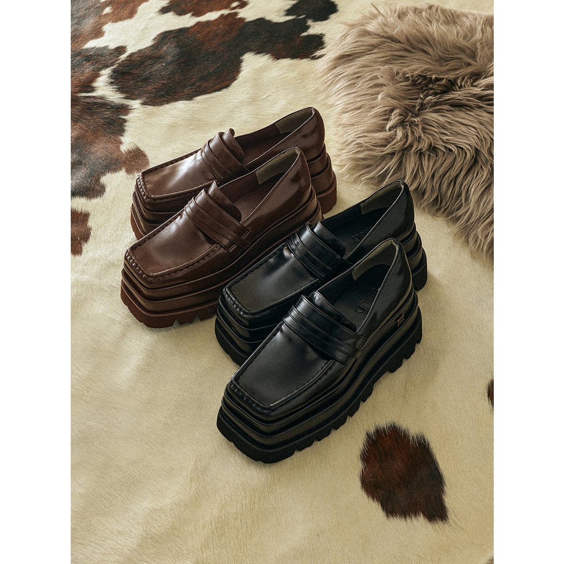 ダーリッチ Darich プラットフォームローファー （ブラック