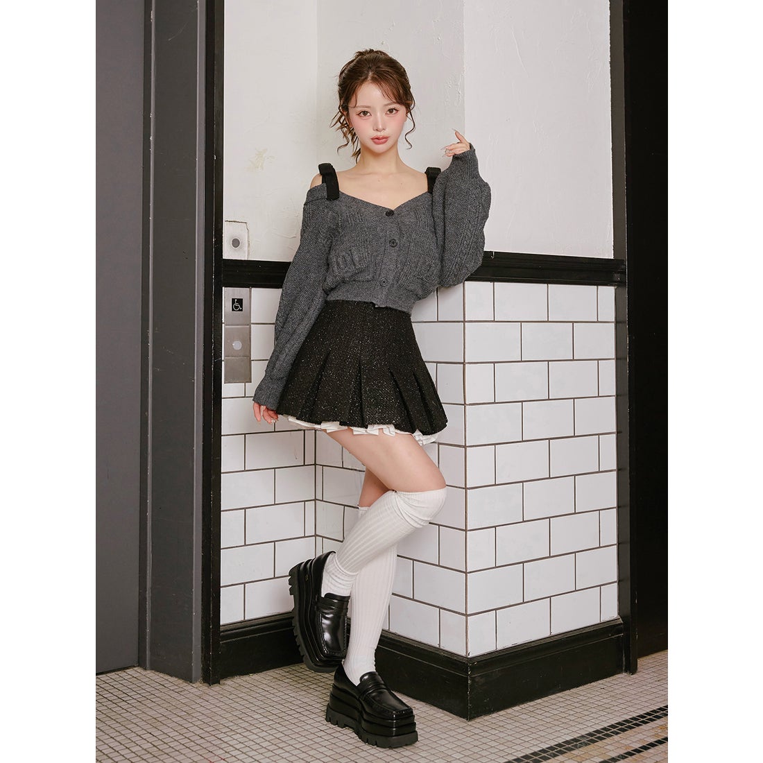 ダーリッチ Darich プラットフォームローファー （ブラック