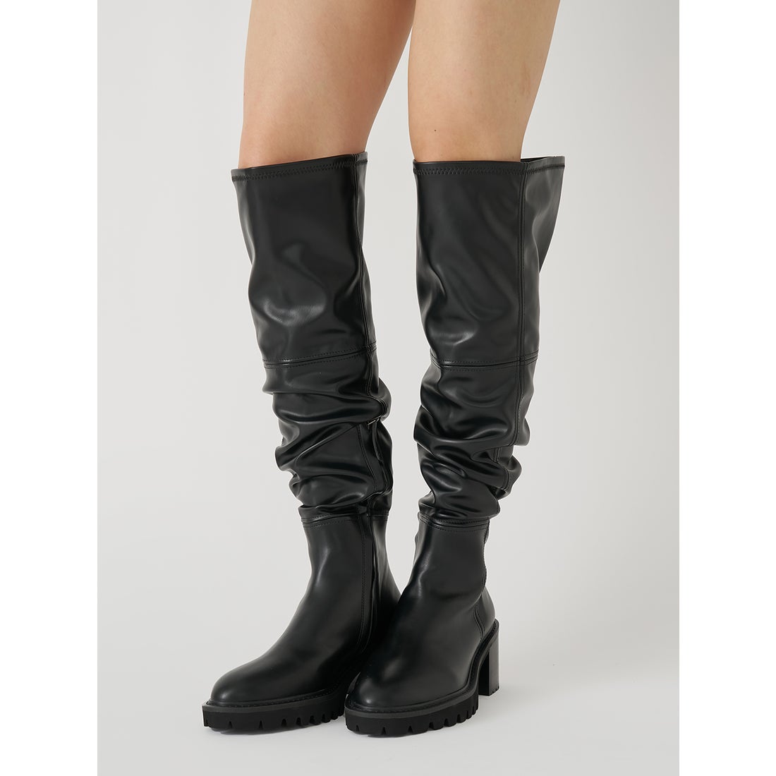 ダーリッチ Darich ソフトレザーニーハイブーツ （ブラック