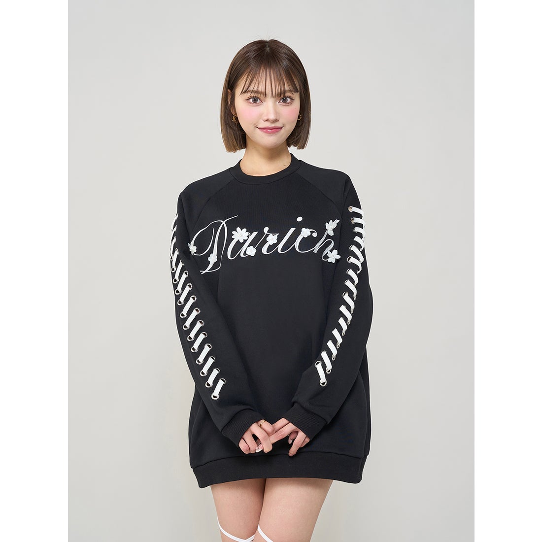 ダーリッチ Darich レースアップロゴスウェットプルオーバー