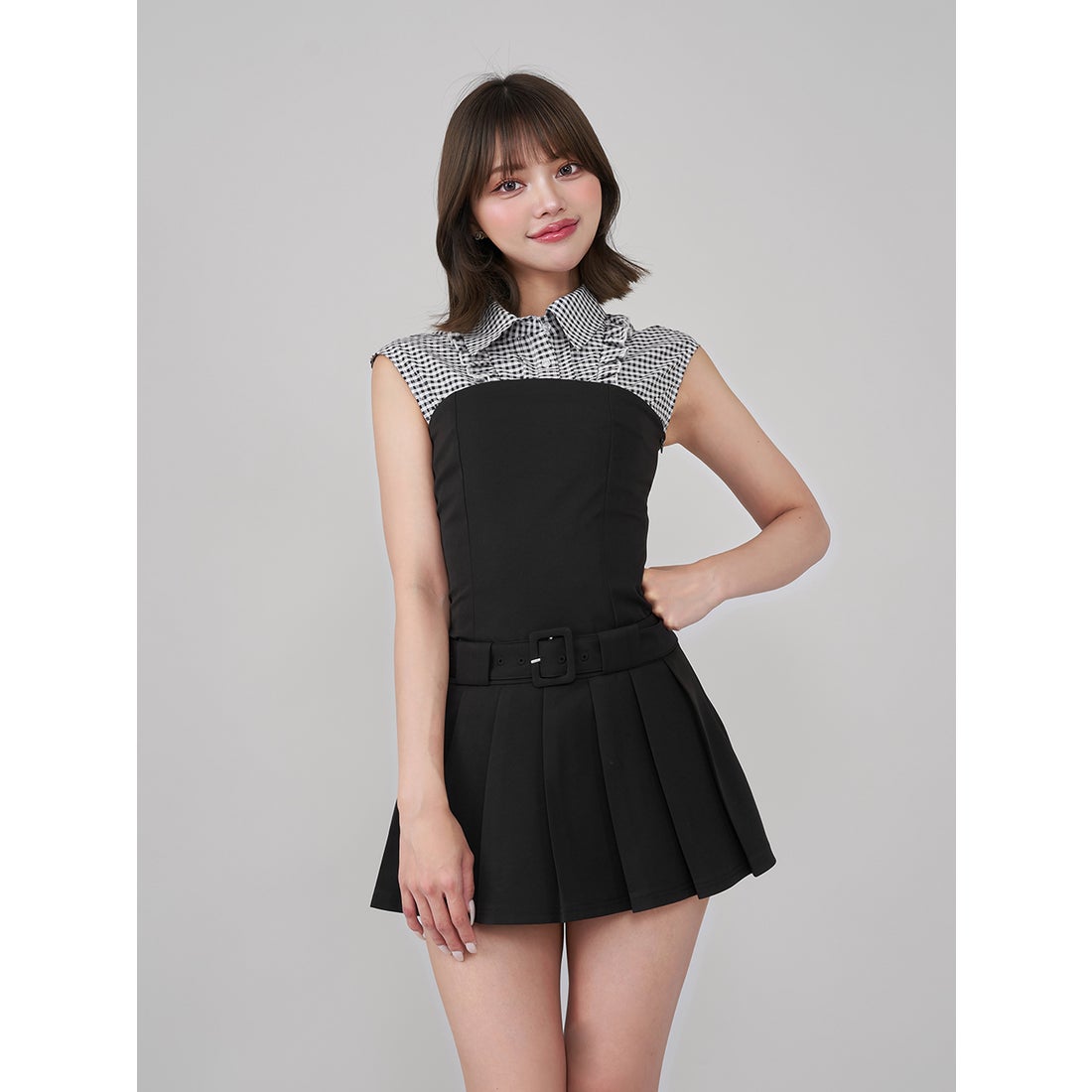 ダーリッチ Darich レイヤードベアミニワンピース （ブラック