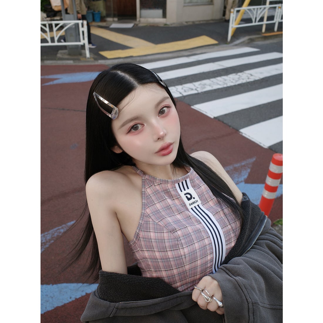 ダーリッチ Darich リメイクライクチェックアメスリトップス （ピンク