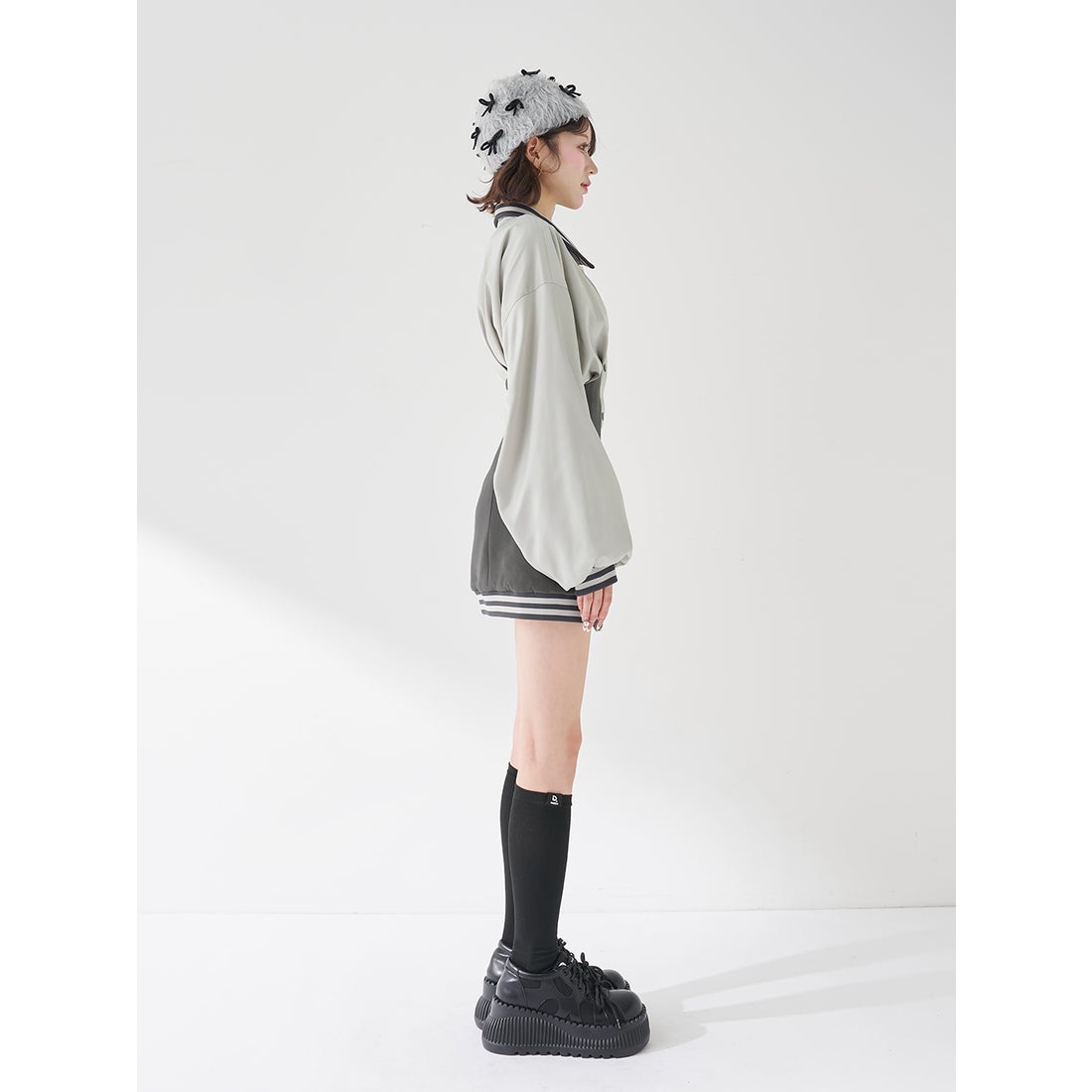 ダーリッチ Darich ドルマンスリムスカジャンミニワンピース （ピンク