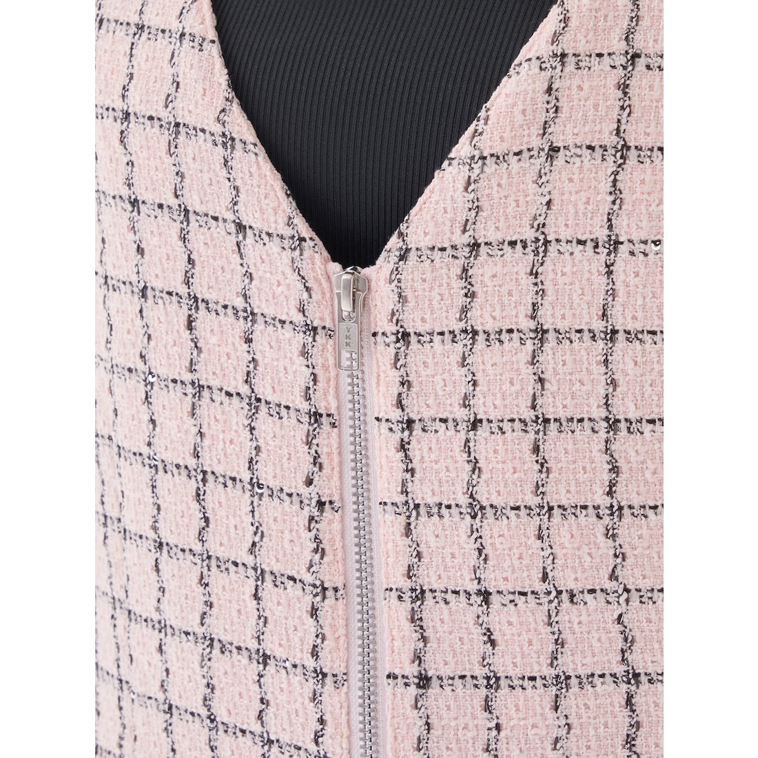 ダーリッチ Darich フロントファスナーツイードミニワンピース