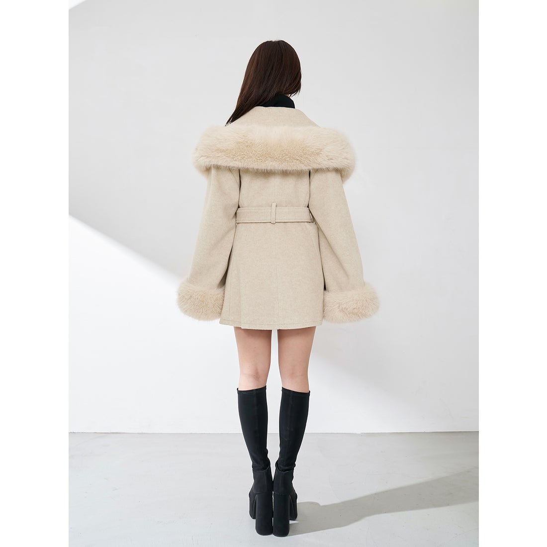 Darich ウエストベルトプリンセスラインコート BEG FLサイズ ベージュ