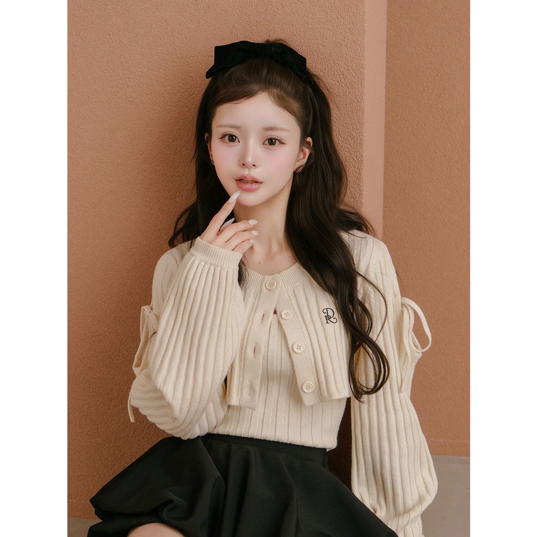 ダーリッチ Darich ショルダーオープンアンサンブルニットトップス