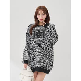 ダーリッチ Darich DDロゴツイードニットプルオーバー （ブラック