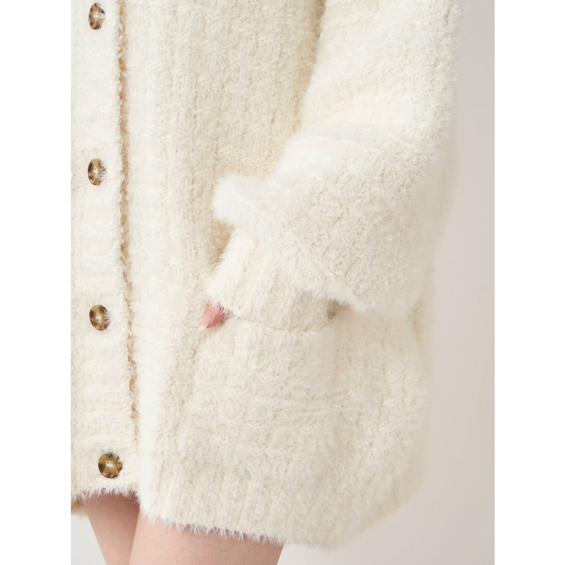 ダーリッチ Darich モールボリュームニットカーディガン （サックス