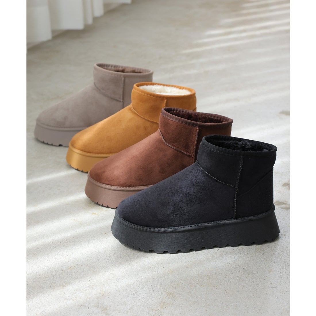 デメテル DEMETER 厚底ソール☆ボリュームファー ショート丈 ムートン