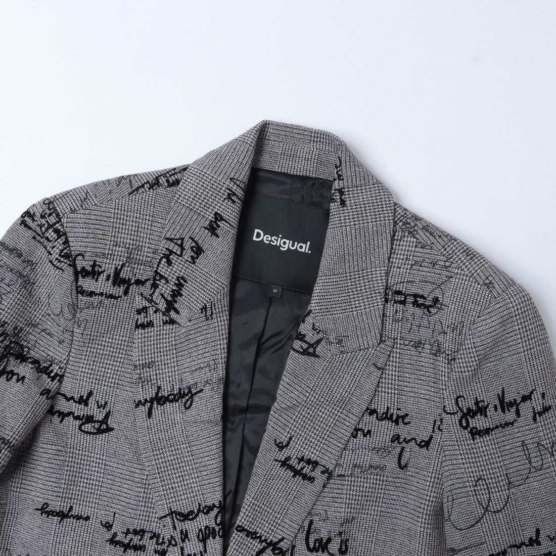 デシグアル Desigual レタリングチェック柄のジャケット （グレー