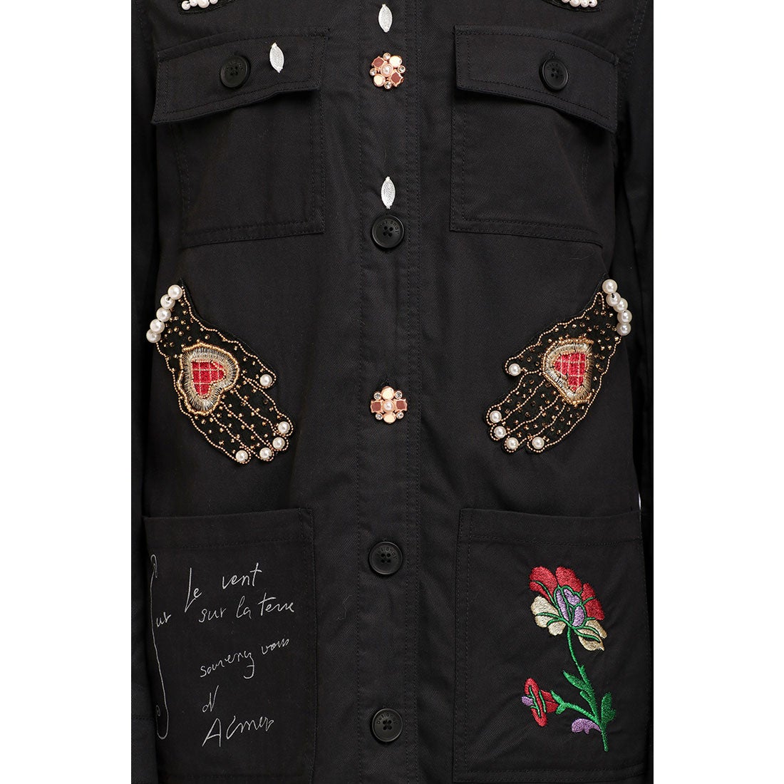 デシグアル Desigual 刺繍&メッセージ入りレディースモッズジャケット