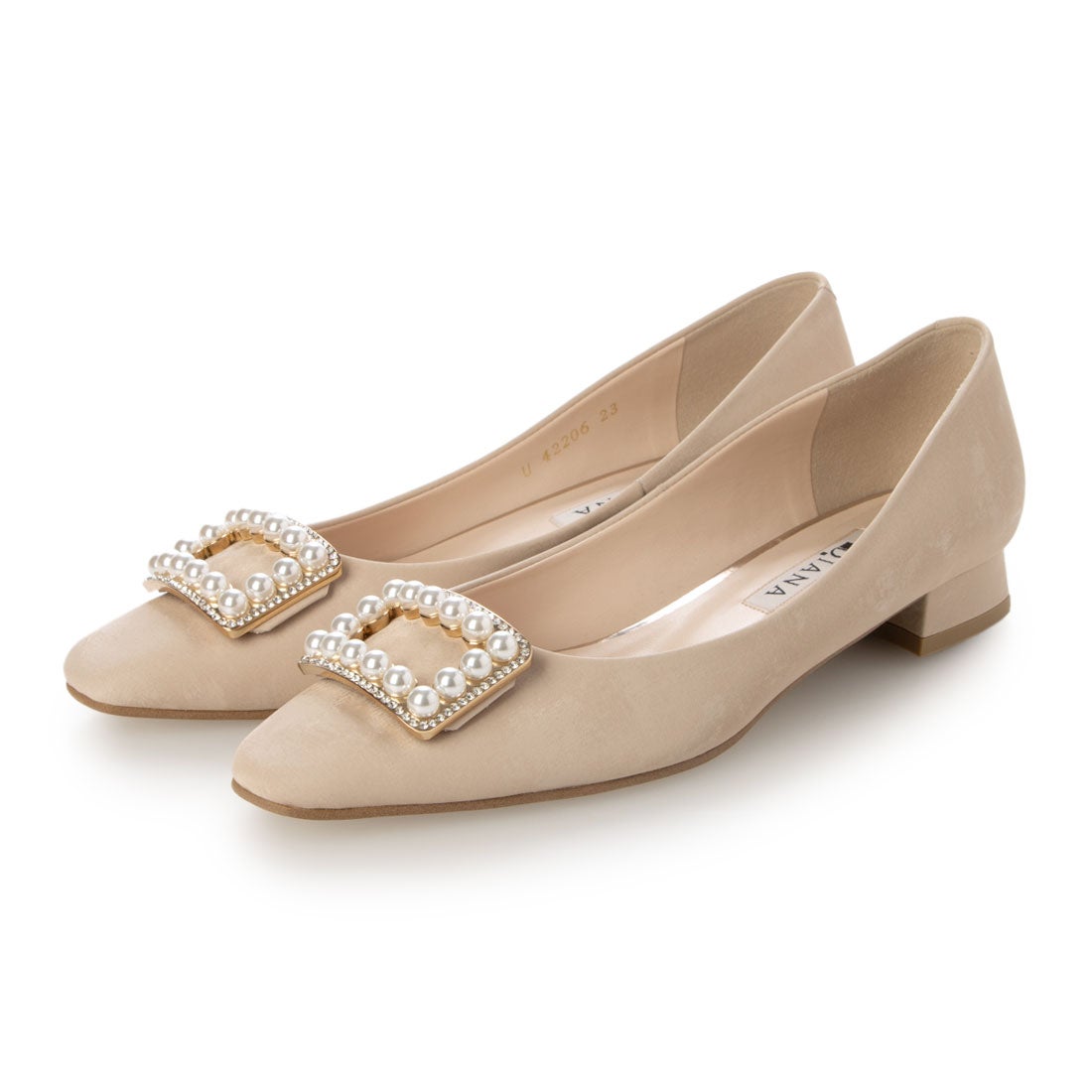 ダイアナ DIANA フラットパンプス （ベージュカーフ） - ファッション