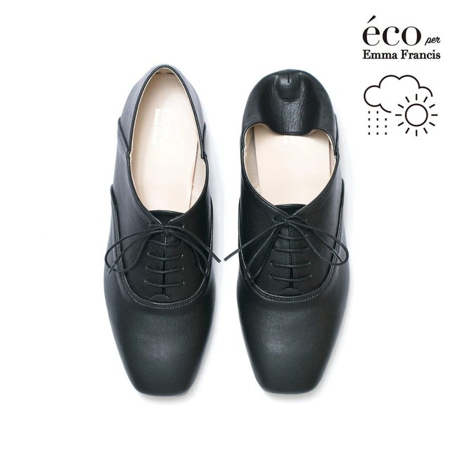 アップルレザー】【撥水】フラット レースアップシューズ （キャメル